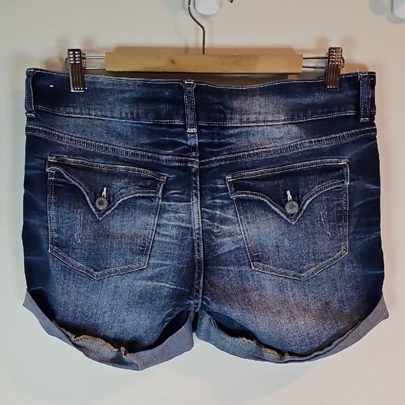 Brody Blue Jean Shorts with Vintage Wash and Rolled Cuffs - Picture 5 of 11